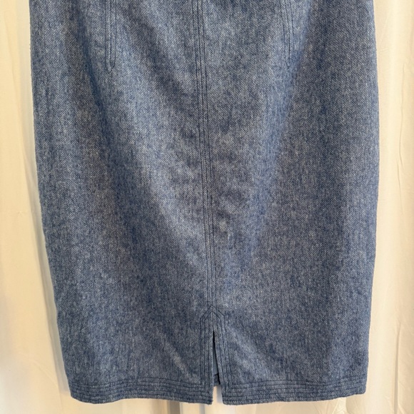 Banana Republic Italian Wool Flannel Sheath Dress Lined Blue NWT Size 14 - Picture 6 of 16